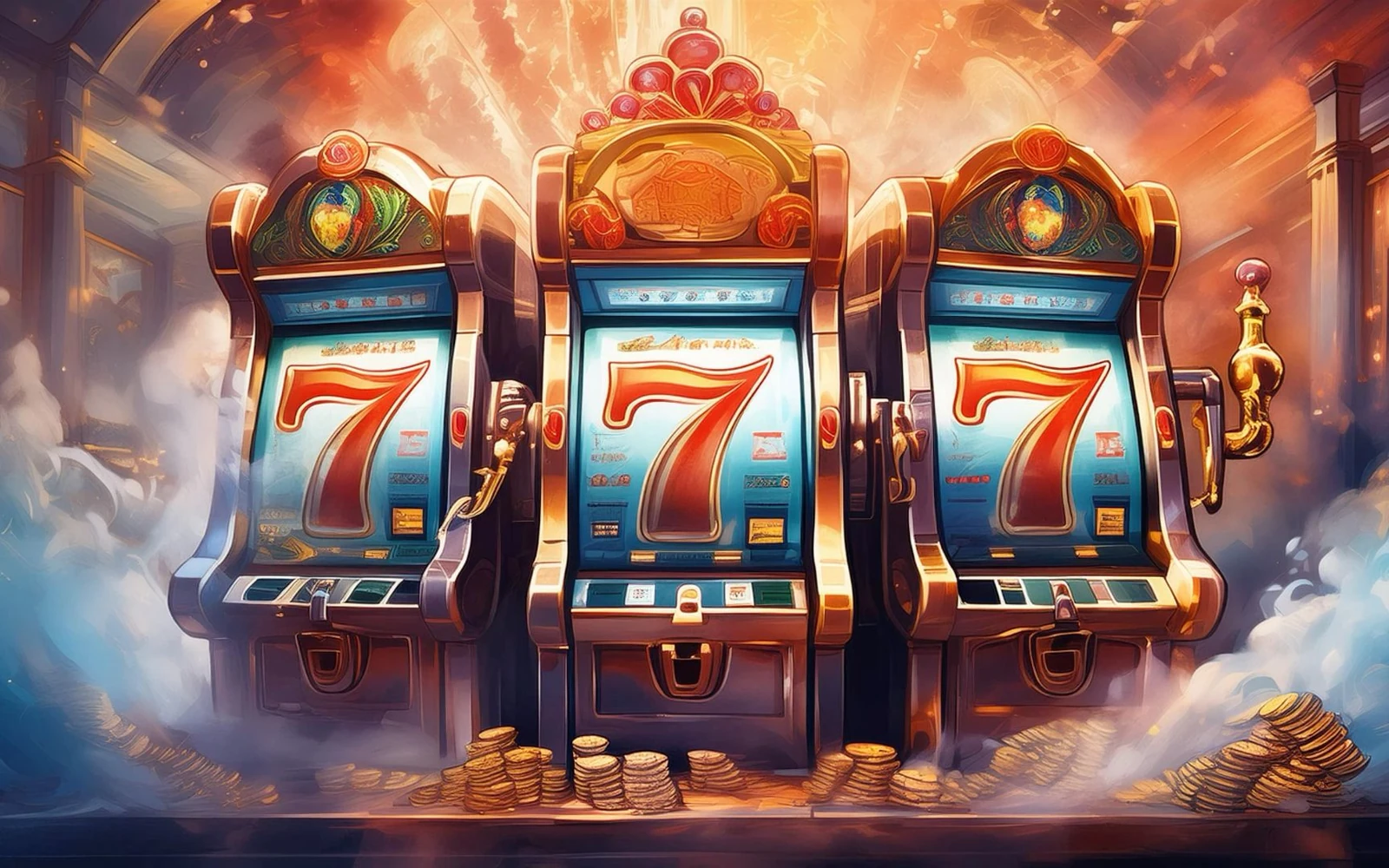 หน้าจอเกมสีสันสดใสสำหรับสื่อถึงการดูผลลัพธ์และสถานะบัญชี